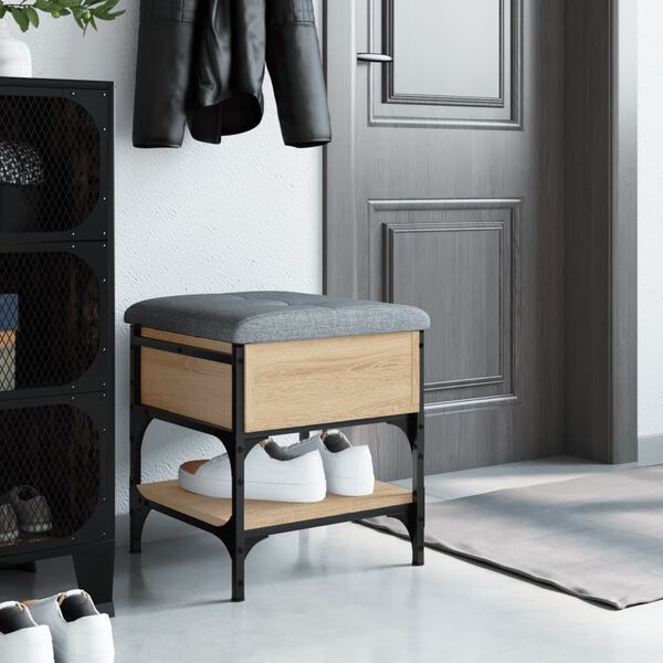 vidaXL Klop za čevlje sonoma hrast 42x42x45 cm inženirski les