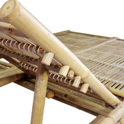 vidaXL Ležalnik za 2 osebi z blazinami bambus
