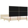 vidaXL Konstrukcija postelje z vzglavjem krema 180 x 200 cm blago