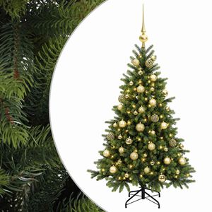 vidaXL Umetna božična jelka z bučko 120 cm 150 LED Toplo bela