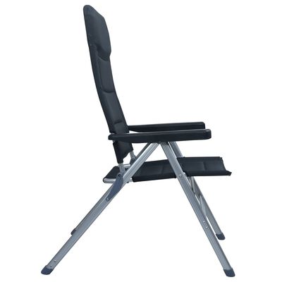 vidaXL Nastavljivi vrtni stoli 2 kosa aluminij črne barve