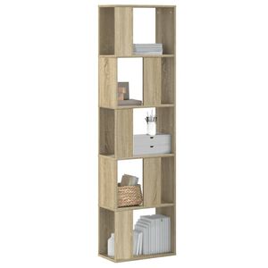 vidaXL Knjižna omara 5-nadstropna sonoma hrast 45x23,5x162,5 cm