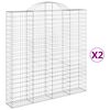 vidaXL Obokane gabion ko&scaron;are 2 kosa 200x30x200/220 cm pocinkano železo