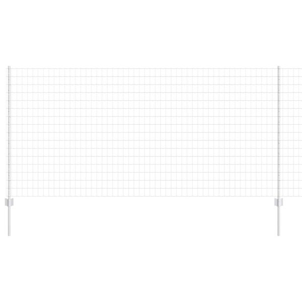 vidaXL Ograja s stebrom srebrna 1,2 x 10 m Jeklo
