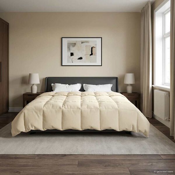 vidaXL Zimska posteljnina &Scaron;onerisan krema 240 x 260 cm Mikrovlakna