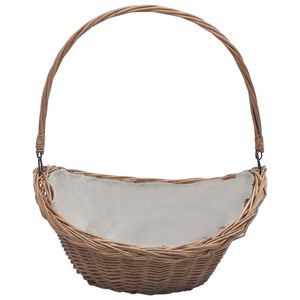 vidaXL Ko&scaron; za drva z ročajem 57x46,5x52 cm rjava vrba