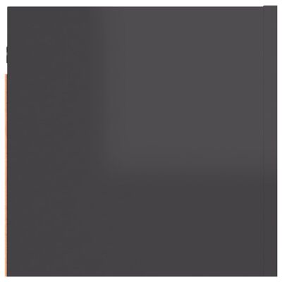 vidaXL Nočna omarica visok sijaj siva 30,5x30x30 cm iverna plošča