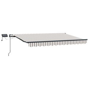 vidaXL Vlečna tenda Svetlo siva in bela. 450 &times; 300 cm