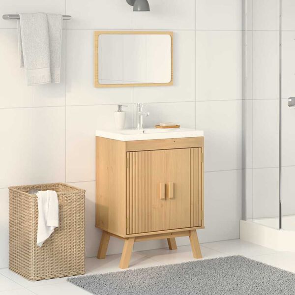 vidaXL Podnožno omaro Olden Rjava 60 x 40 x 80 cm Trden borov les