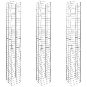 vidaXL Gabionske ko&scaron;are 3 kosi pocinkano jeklo 25x25x197 cm