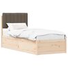 vidaXL Posteljni okvir z oblazinjenim vzglavjem Taupe 75 x 190 cm