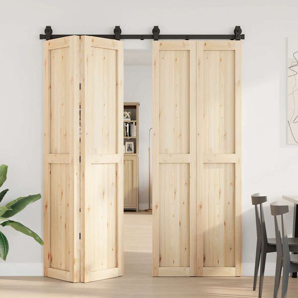 vidaXL Komplet opreme za drsna vrata 183 cm jeklo črne barve