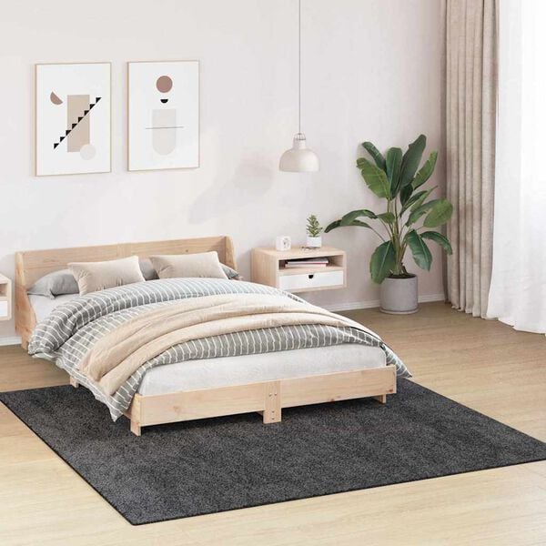 vidaXL Antiskluzna Shaggy Preproga Temno siva 200 x 200 cm PP