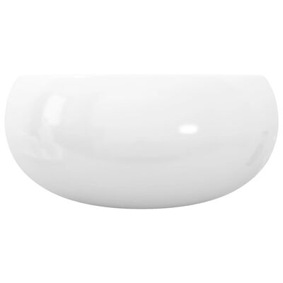 vidaXL Umivalnik iz keramike okrogel bel 40x15 cm