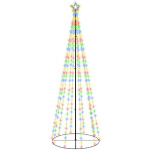 vidaXL Novoletna jelka stožec 310 pisanih LED lučk 100x300 cm