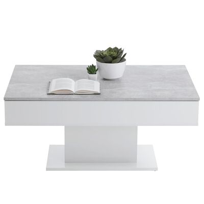 FMD Klubska mizica betonsko siva in bela