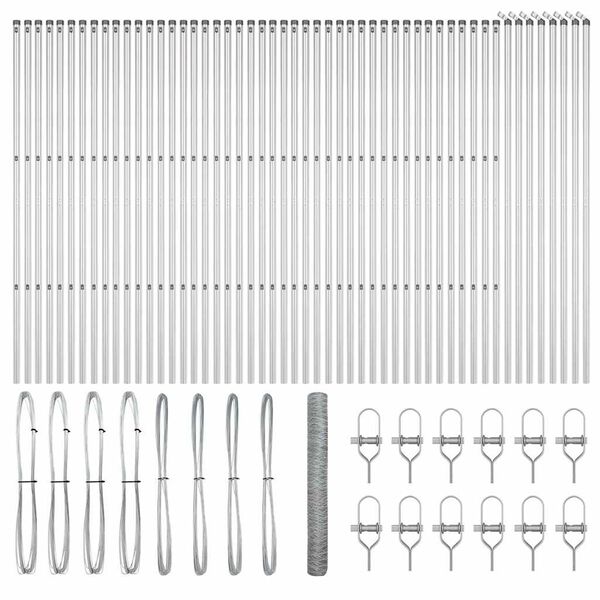 vidaXL Steber ograje. srebrna 100 x 1,2 m (50 mm mreža) Jeklo