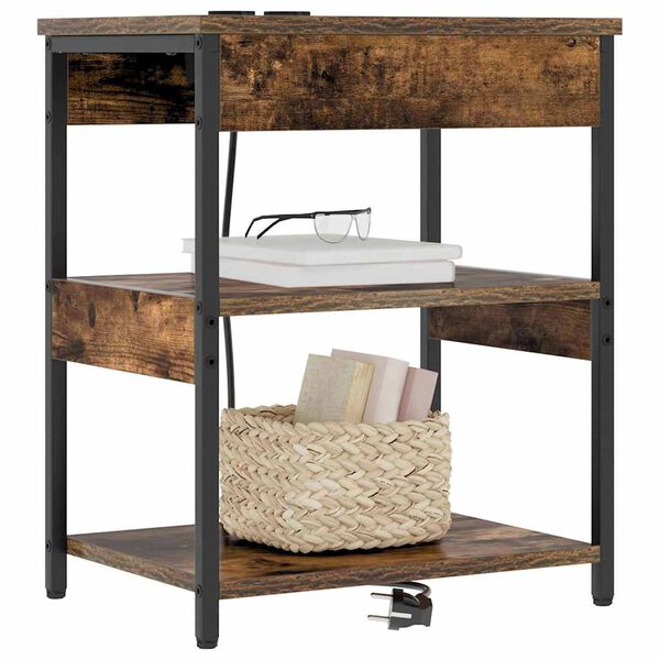 vidaXL Nočna omarica 2 pcs Dimljeni oreh 41 x 31 x 51 cm