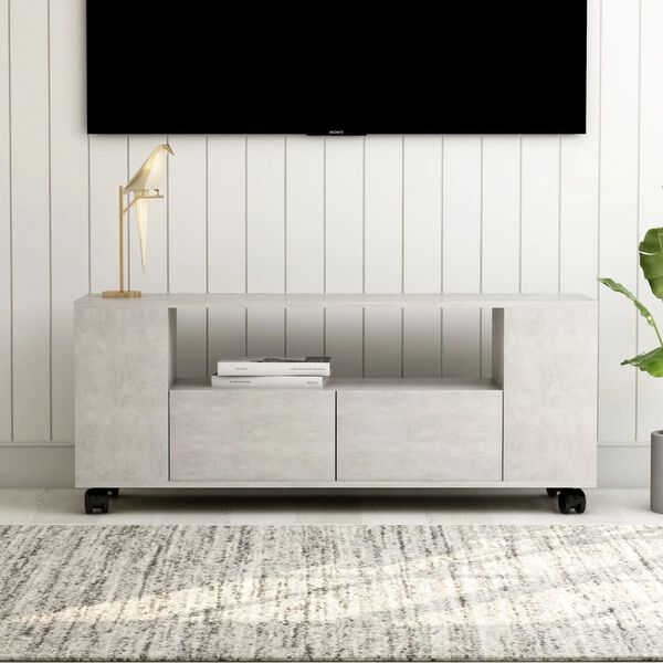 vidaXL TV omarica betonsko siva 120x35x48 cm inženirski les