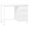 vidaXL Industrijska pisalna miza s predali bela 105x52x75 cm jeklo