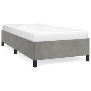 vidaXL Posteljni okvir brez vzmetnice svetlo siv 90x200 cm žamet