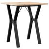 vidaXL Jedilna miza Y okvir 70x70x75 cm trdna borovina jeklo