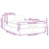 vidaXL Otomanska postelja z vzmetnico & LEDs taupe 140x200 cm blago