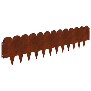 vidaXL Robovi trave 30 pcs 103 x 25 cm Jeklo Rjav