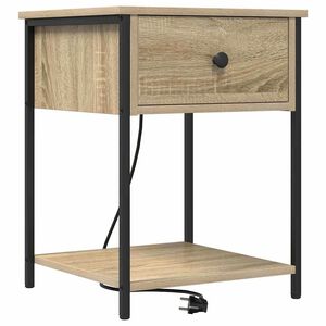 vidaXL Nočna omarica Sonoma hrast 42 x 41 x 56 cm Konstruiran les
