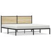 vidaXL Kovinski posteljni okvir brez vzmetnice sonoma hrast 180x200 cm