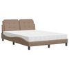 vidaXL Posteljni okvir brez vzmetnice Zadar kapučino 140x190 cm umetno usnje