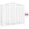 vidaXL Obokane gabion ko&scaron;are 4 kosi 200x50x160/180 cm pocinkano železo
