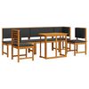 vidaXL Vrtnik Bistro Set 6 pcs Rjava Masiven les akacije