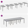 vidaXL Komplet za jedilnico v vrtu z blazino 13 pcs Svetlo siva
