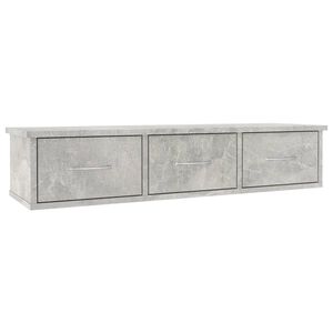 vidaXL Stenska polica s predali betonsko siva 88x26x18,5 cm
