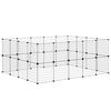 vidaXL Ograda za hišne ljubljenčke s 36 paneli črna 35x35 cm jeklo