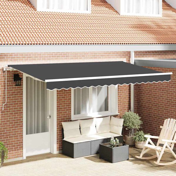 vidaXL Retraktilna tenda Antracit 350 x 200 cm blago