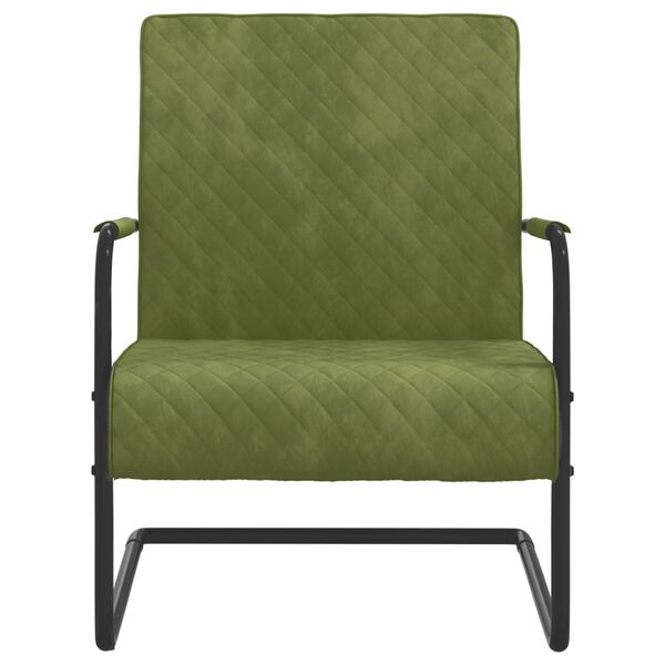 vidaXL Nihajni stol svetlo zelen žamet