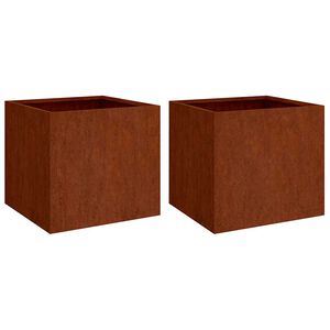 vidaXL Cvetlično korito 2 kosa 32x30x29 cm corten jeklo