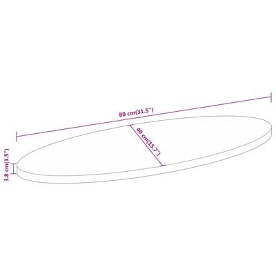 vidaXL Mizna plošča 80x40x3,8 cm ovalna trdna bukovina