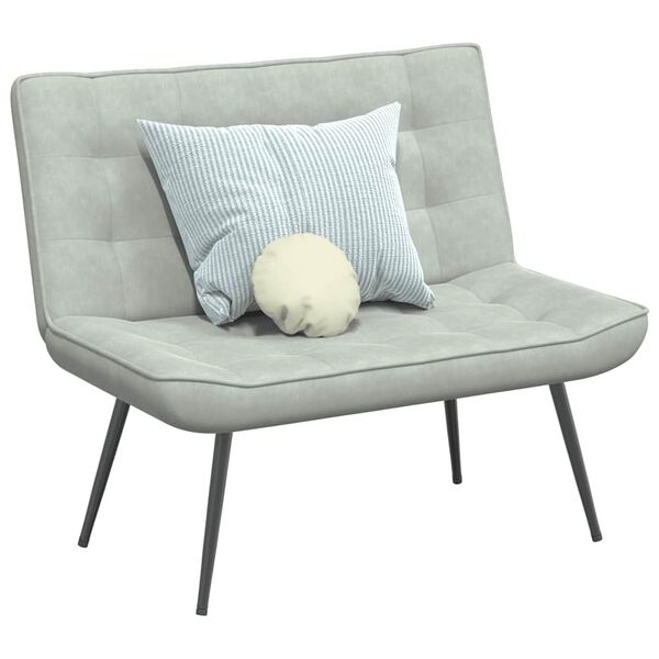 vidaXL Klop svetlo siva 110x74x84 cm žamet