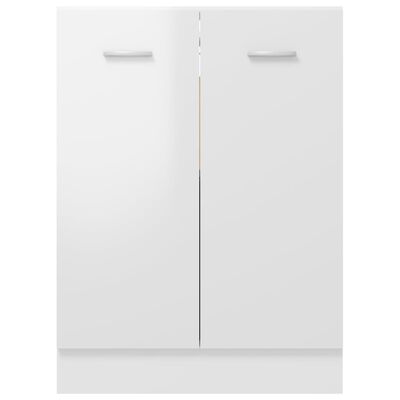 vidaXL Spodnja omarica visok sijaj bela 60x46x81,5 cm iverna plošča