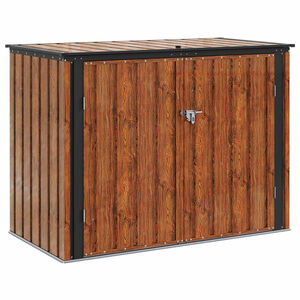 vidaXL &Scaron;katla za shranjevanje v vrtu Rjava 151,5 x 82 x 110,5 cm Jeklo