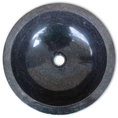vidaXL Umivalnik marmor 40 cm črn