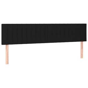 vidaXL Posteljno vzglavje črna 200x5x78/88 cm blago