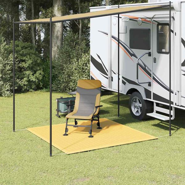 vidaXL Preproga za &scaron;otor bež 250x250 cm HDPE