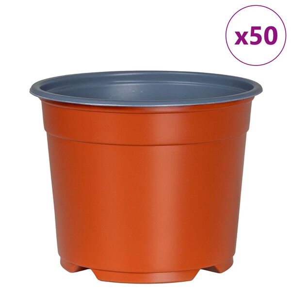 vidaXL Cvečni lonec 50 pcs Terakota &Oslash; 15 x 12.5 cm Plastika