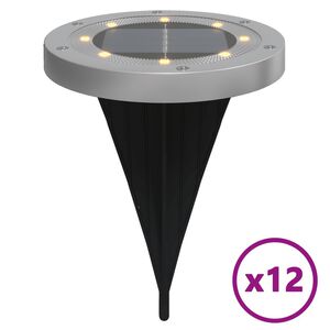 vidaXL Solarne talne svetilke s konicami zunanje 12 kosov toplo bele