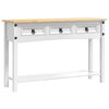 vidaXL Stranska miza Corona Bela 114 x 34,5 x 73 cm Masivno borovo les