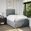 vidaXL Boxspring postelja z vzmetnico svetlo siva 120x190 cm blago